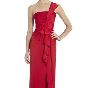 NWT BCBG Barbara One Shoulder Satin Evening Gown 8